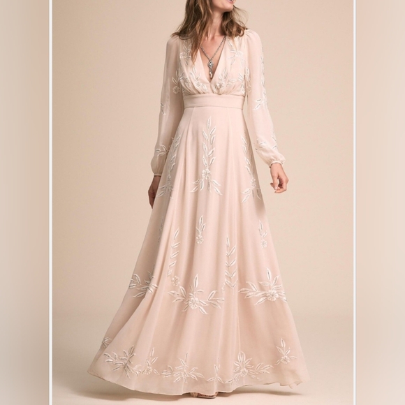 BHLDN Dresses & Skirts - Belize Embroidered Gawn (BHLDN) Anthropologie Maxi Dress